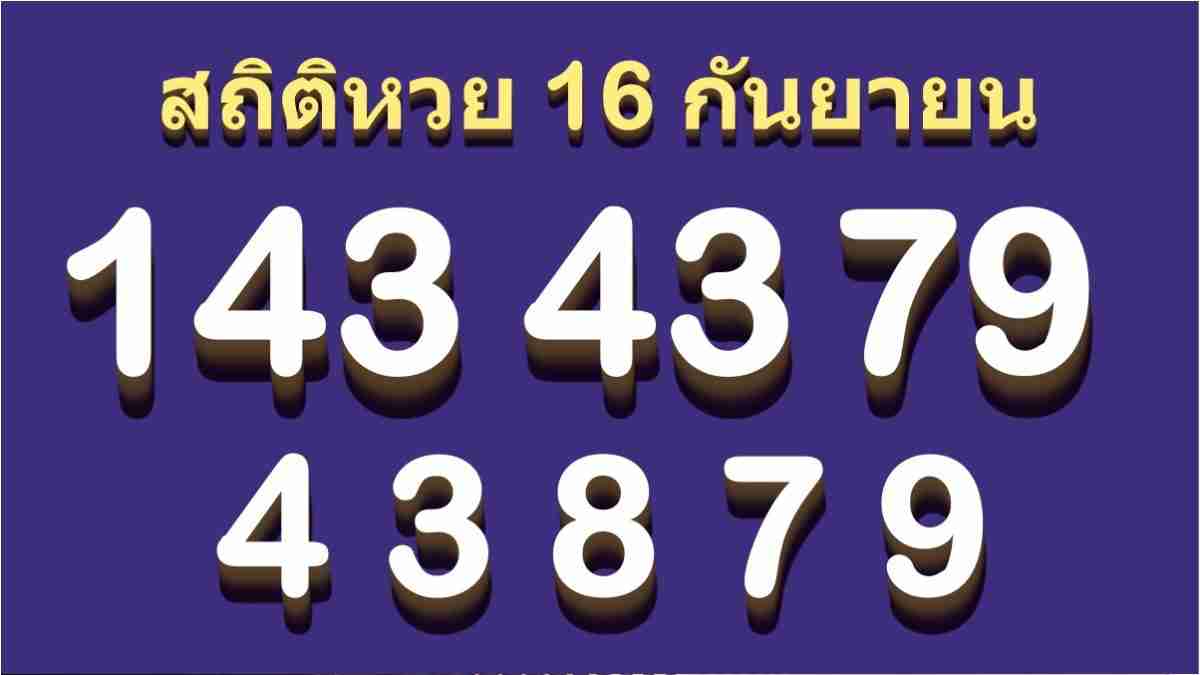 เลขเด็ด16กันยายน