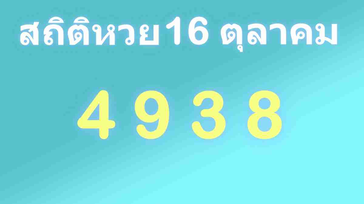 สถิติหวย16 ตุลาคม